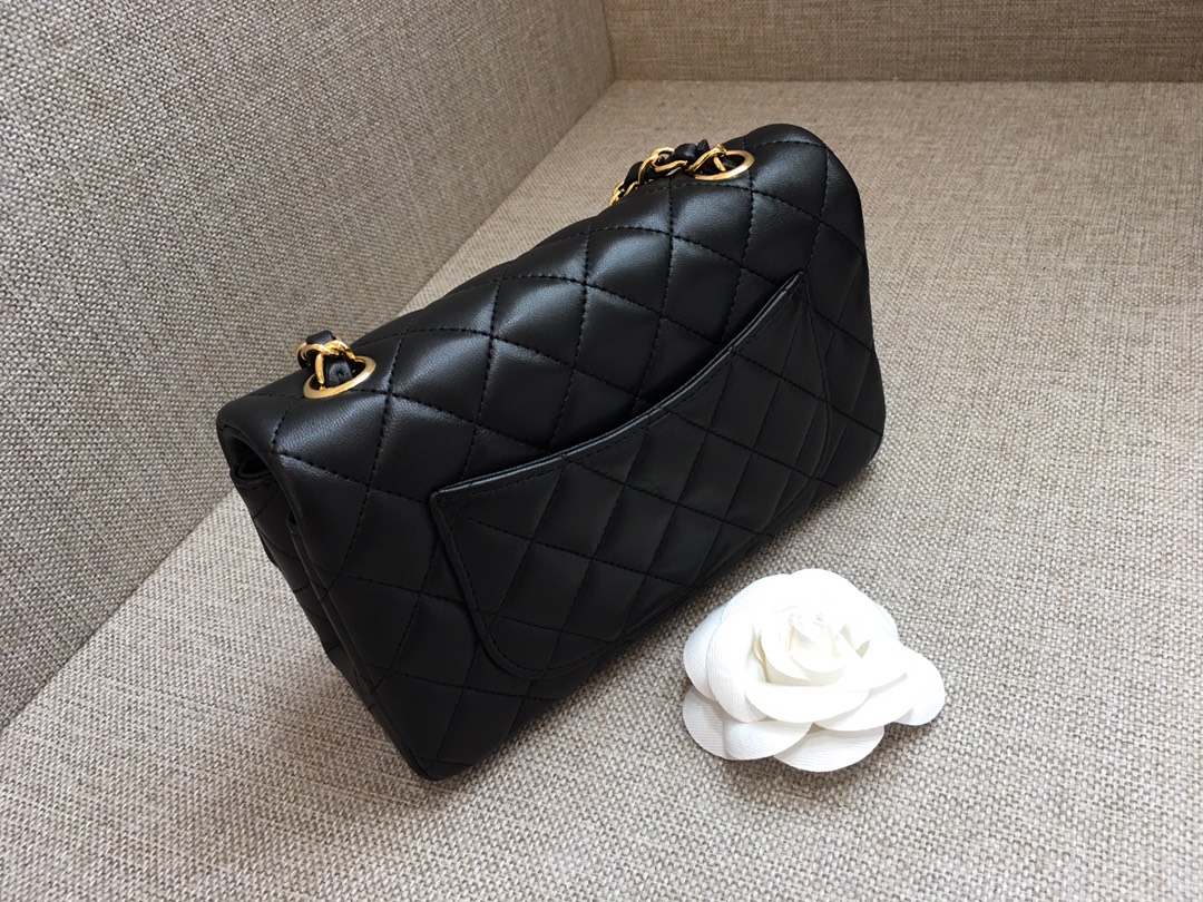 Small Classic Flap Lambskin Bag A01116 Black/Gold